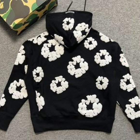 READYMADE Sweaters - READYMADE × DENIM TEARS COTTON WREATH Foam printed hoodie. Readymade × denim tea